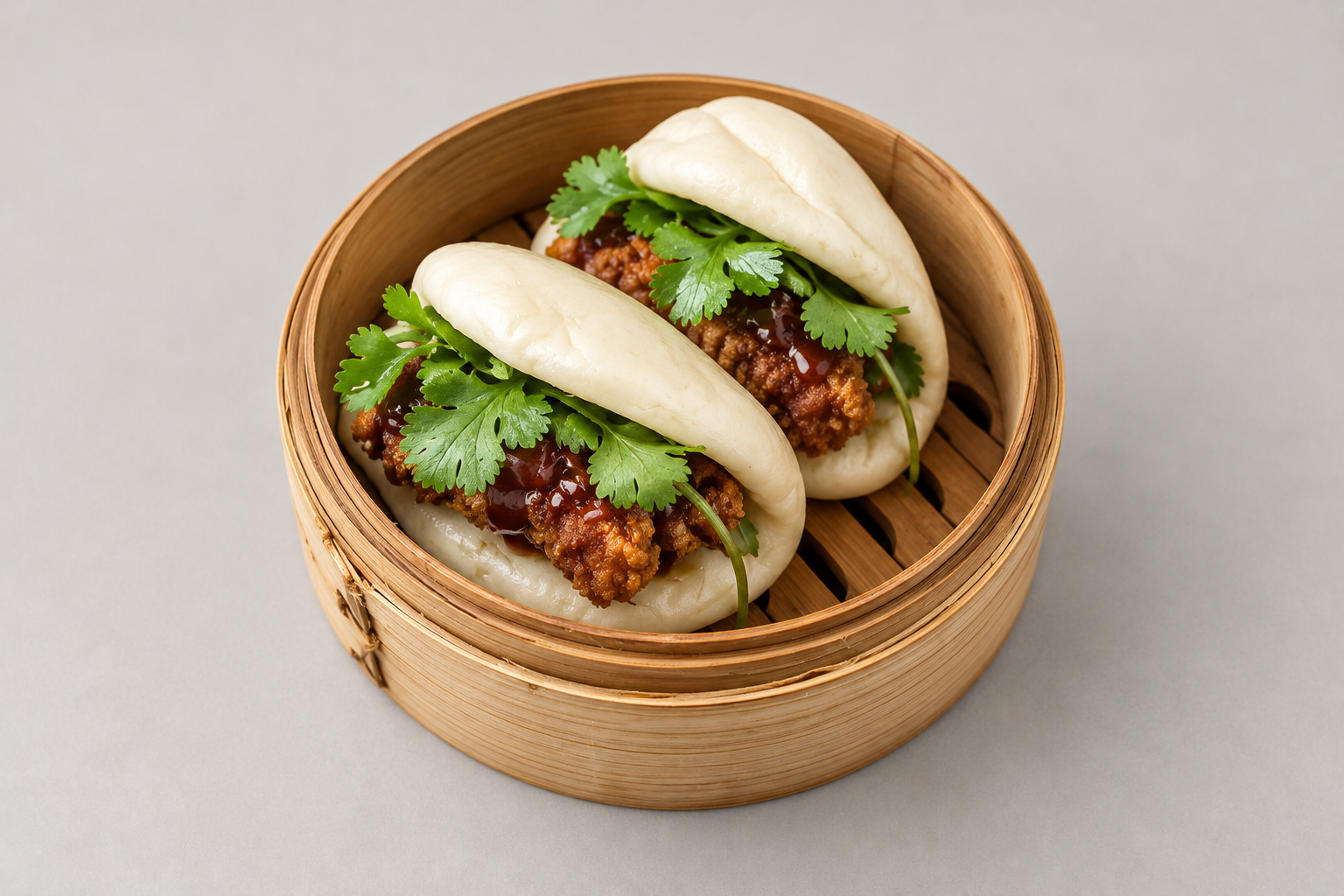 Sample crispy chicken bao buns